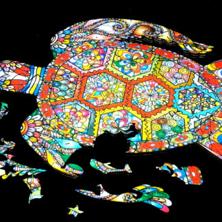 Puzzle Tortue de mer Mandala, 138 pièces, couleurs au choix