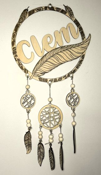 Attrape rêve "plume" en bois