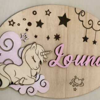 Plaque de porte licorne