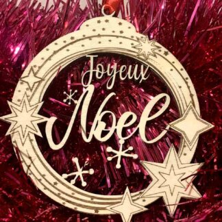 Grande Boule de Noël en bois