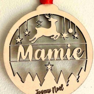 Boule de Noël personnalisée Renne et étoiles