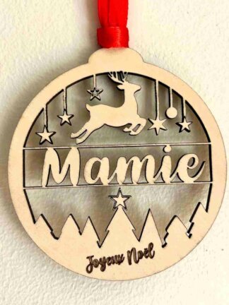Boule de Noël personnalisée Renne et étoiles